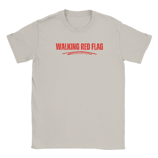 A-or-B-Tees T-Shirt S / Ice Grey Walking Red Flag Shirt | Funny Self-Aware Dating Tee