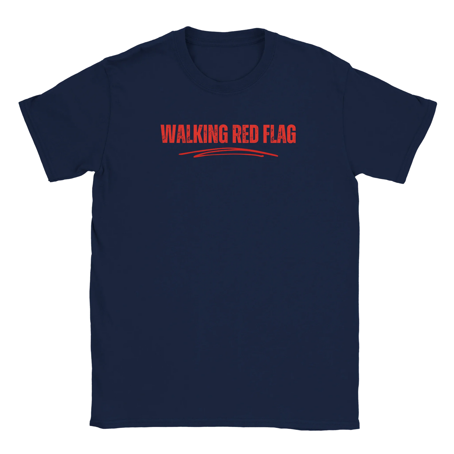 A-or-B-Tees T-Shirt S / Navy Walking Red Flag Shirt | Funny Self-Aware Dating Tee