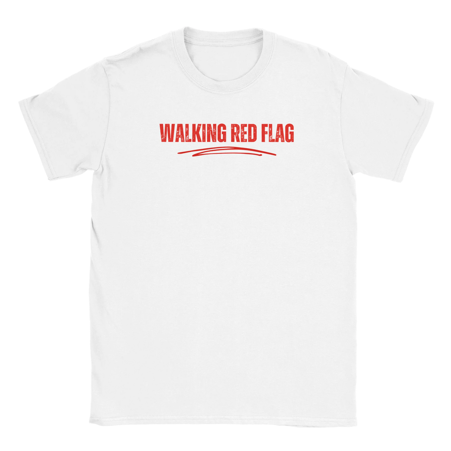 A-or-B-Tees T-Shirt S / White Walking Red Flag Shirt | Funny Self-Aware Dating Tee