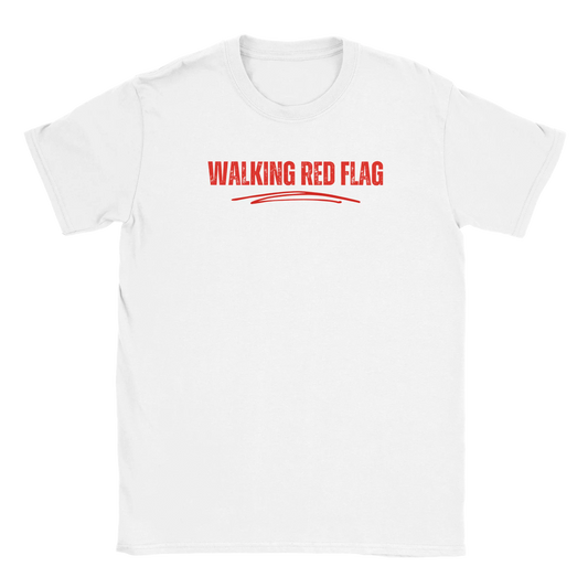 A-or-B-Tees T-Shirt S / White Walking Red Flag Shirt | Funny Self-Aware Dating Tee
