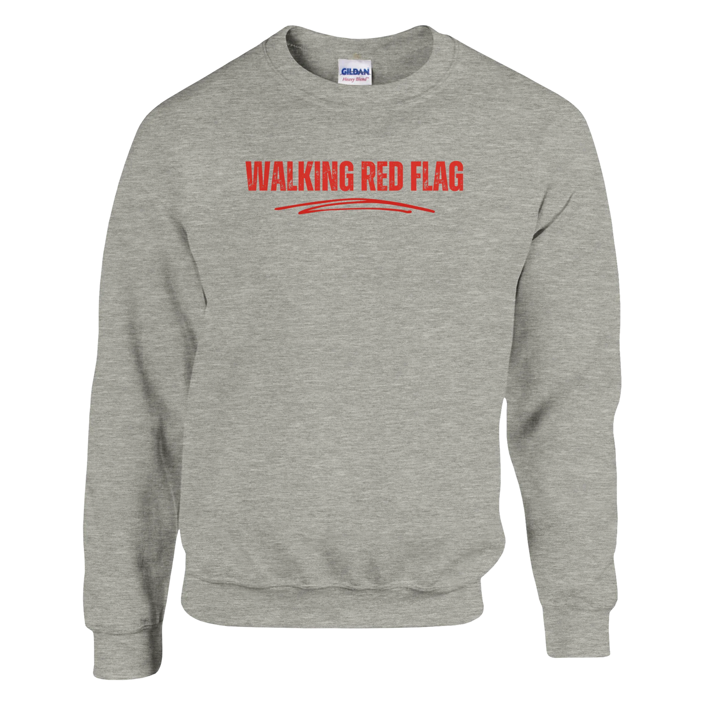 A-or-B-Tees Sweatshirt S / Ash Walking Red Flag Sweatshirt | Funny Self-Aware Crewneck | Cozy Dating Meme Pullover