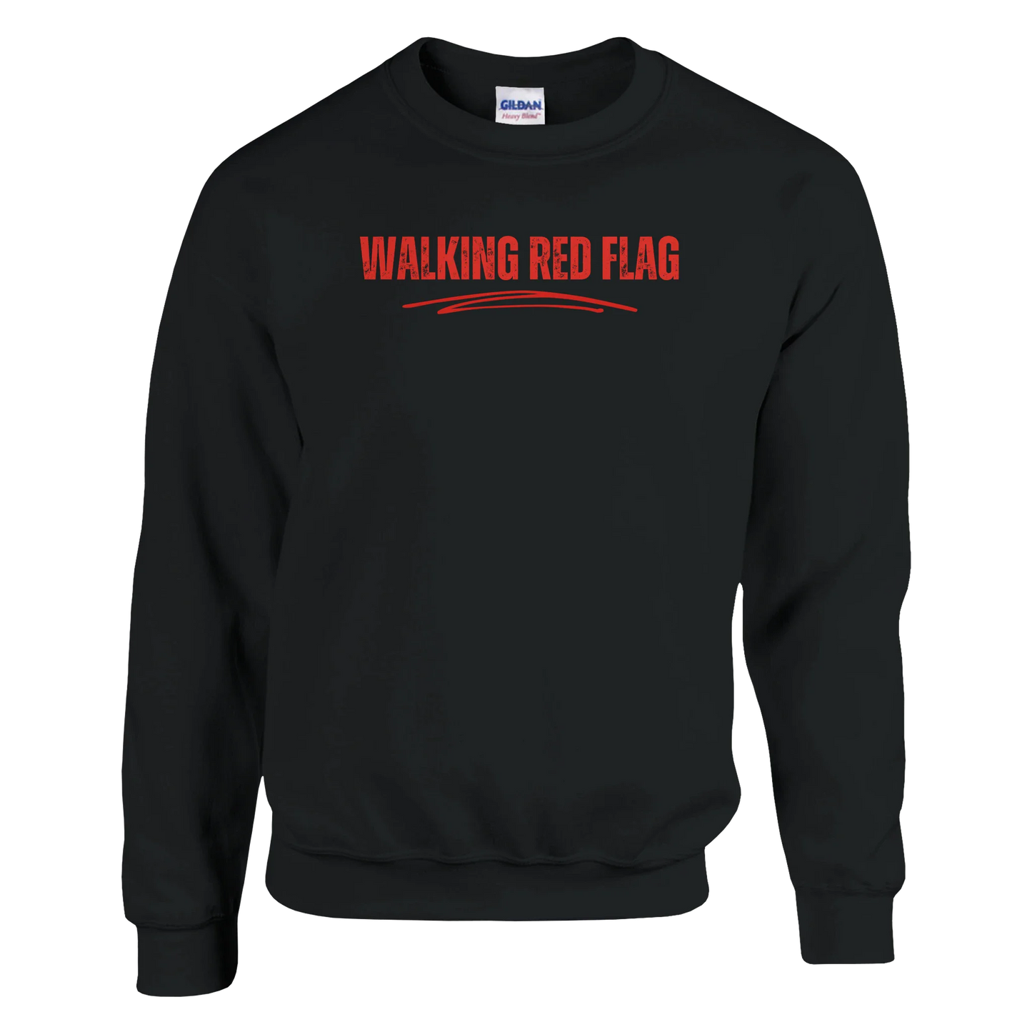 A-or-B-Tees Sweatshirt S / Black Walking Red Flag Sweatshirt | Funny Self-Aware Crewneck | Cozy Dating Meme Pullover