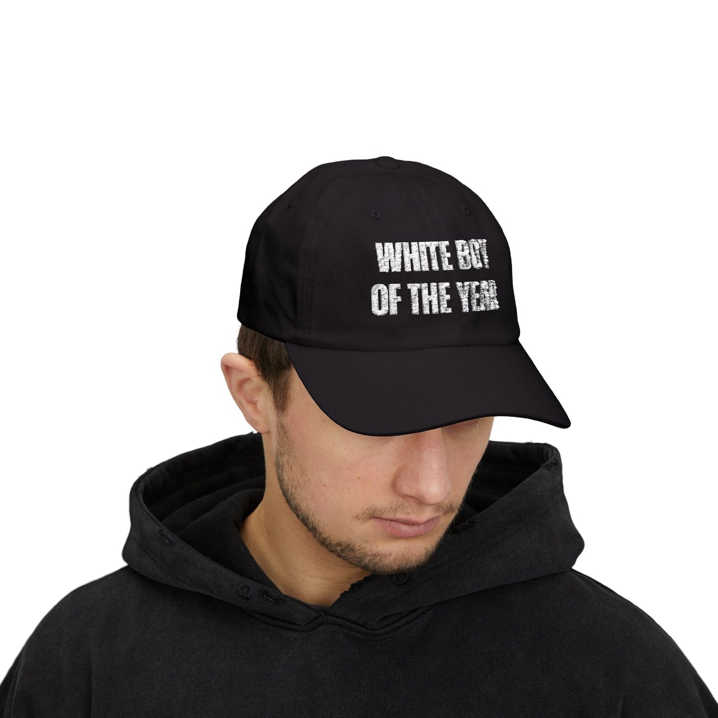 A-or-B-Tees Hats White Boy of the Year - Embroidered Dad Cap — Funny Irony Meme Hat for Parties & Gifts
