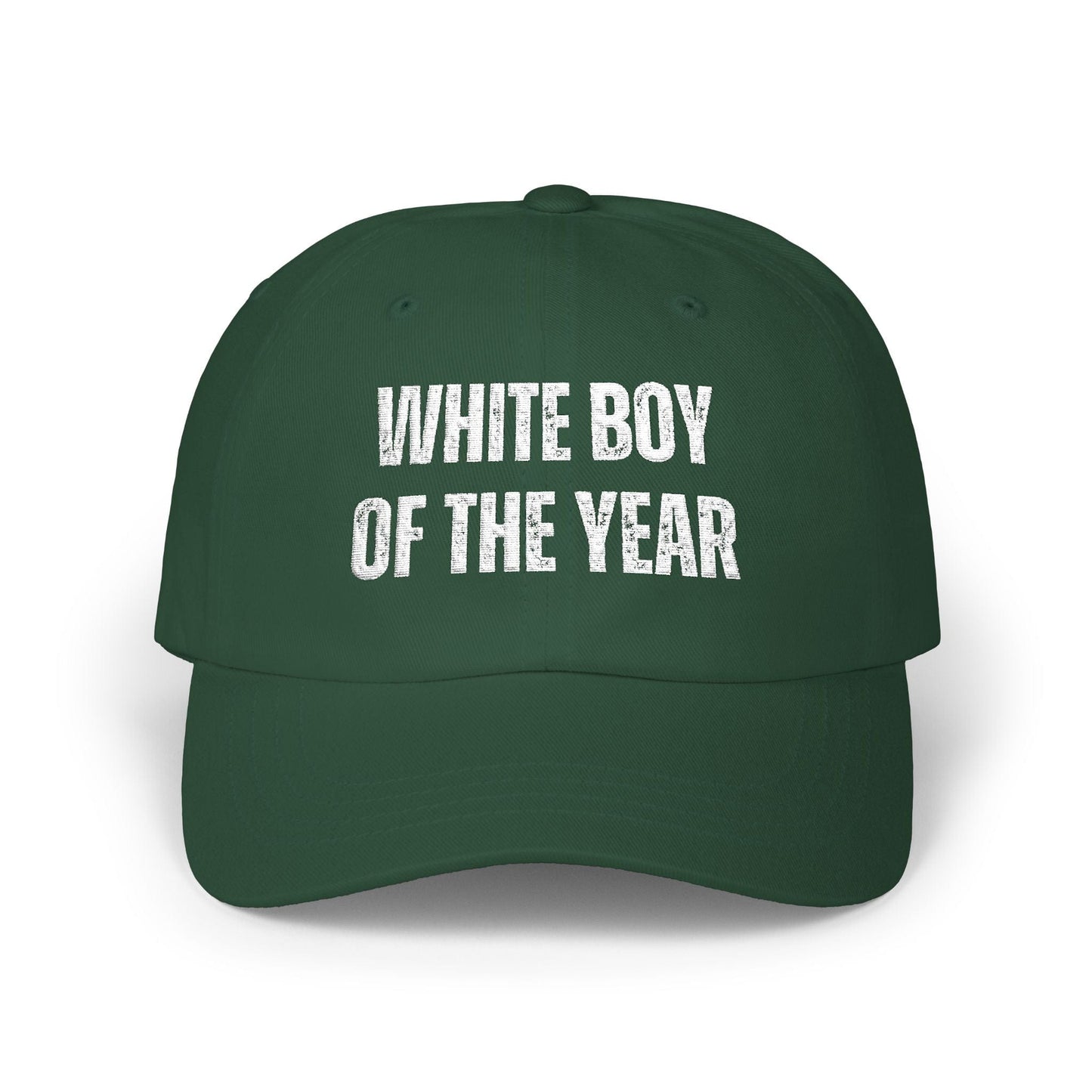A-or-B-Tees Hats Spruce / One size White Boy of the Year - Embroidered Dad Cap — Funny Irony Meme Hat for Parties & Gifts