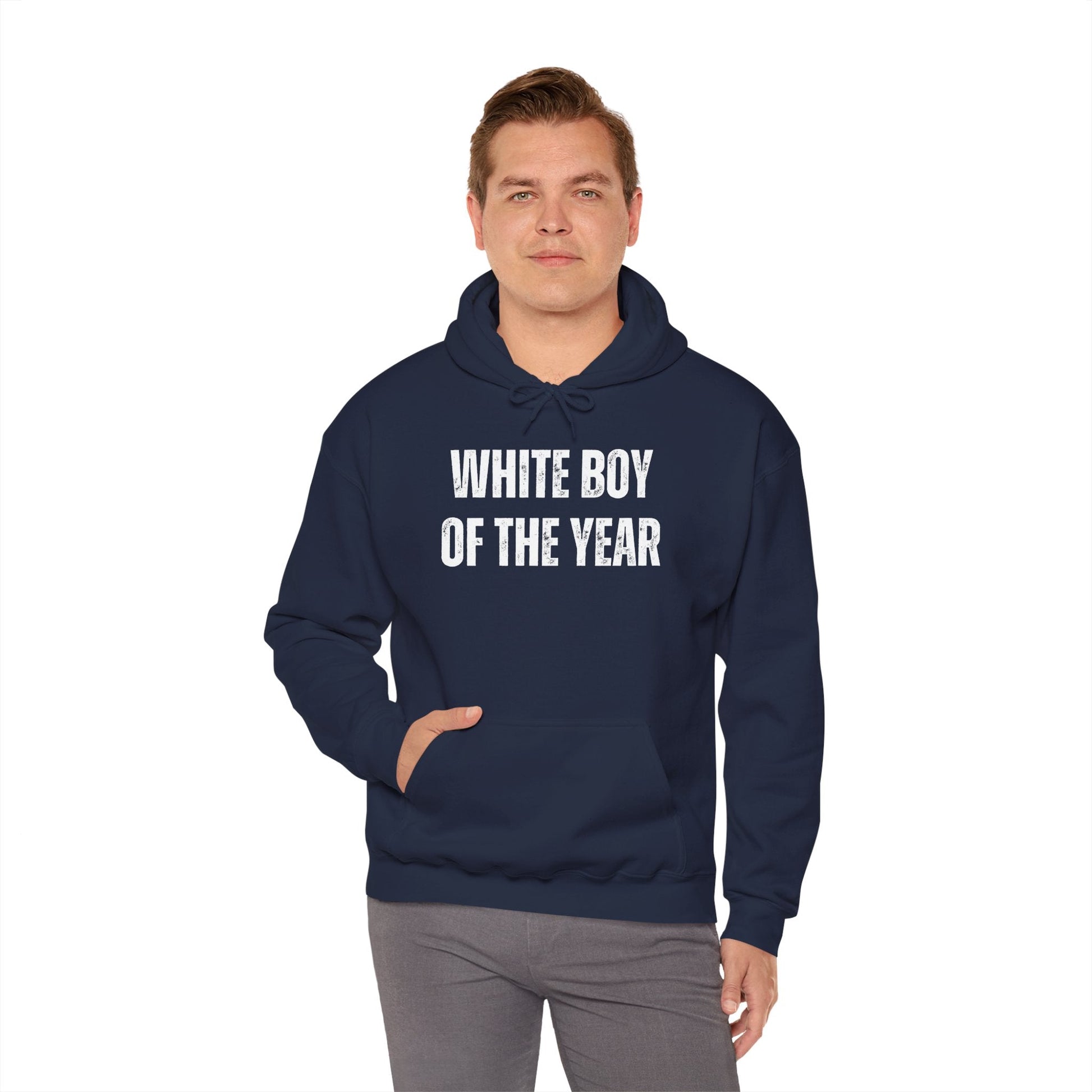 A-or-B-Tees Hoodie "White Boy of the Year" Graphic Pullover Hoodie