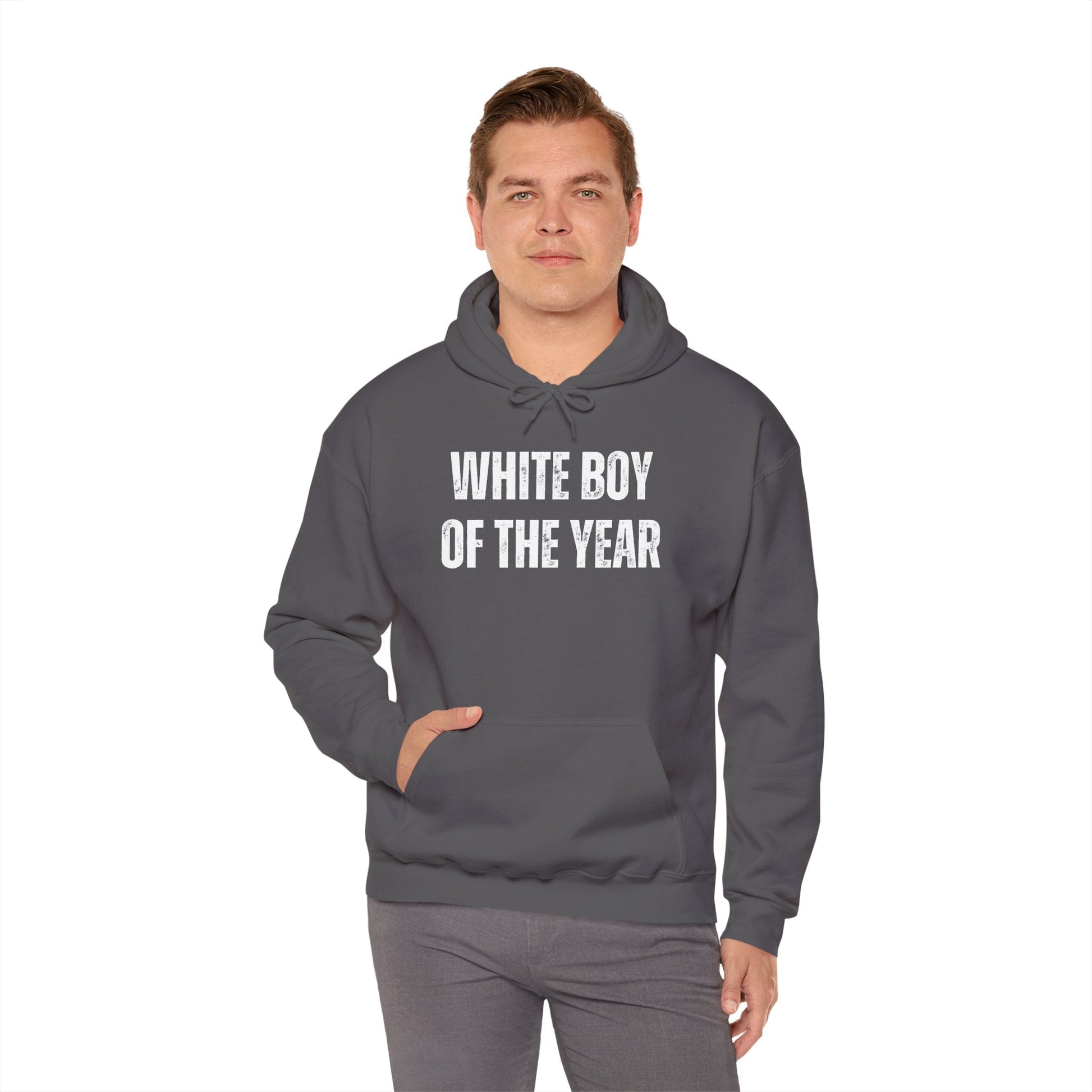 A-or-B-Tees Hoodie "White Boy of the Year" Graphic Pullover Hoodie