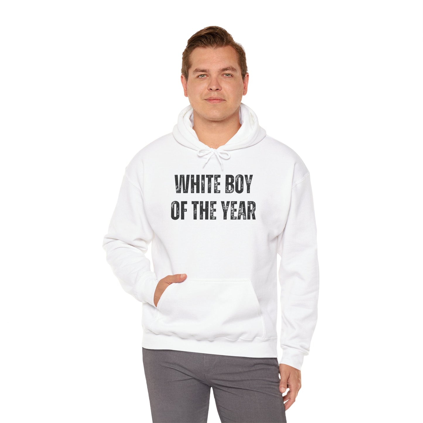 A-or-B-Tees Hoodie "White Boy of the Year" Graphic Pullover Hoodie