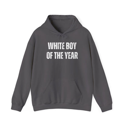 A-or-B-Tees Hoodie S / Charcoal "White Boy of the Year" Graphic Pullover Hoodie