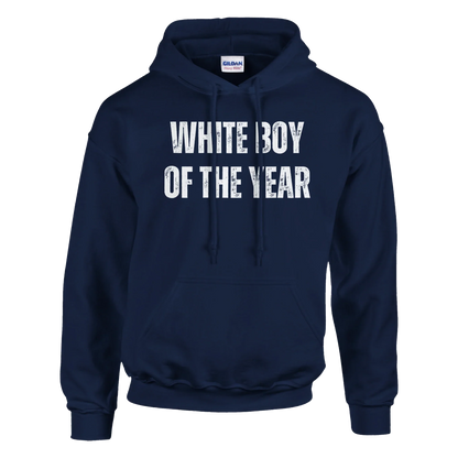 A-or-B-Tees Hoodie S / Navy "White Boy of the Year" Graphic Pullover Hoodie