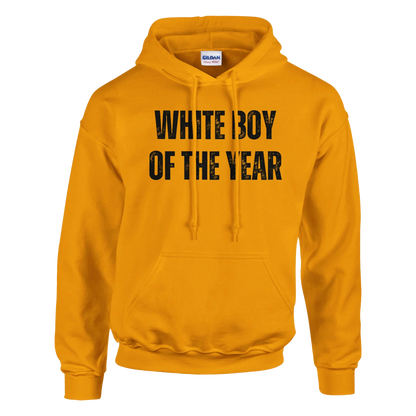 A-or-B-Tees Hoodie S / Safety Orange "White Boy of the Year" Graphic Pullover Hoodie