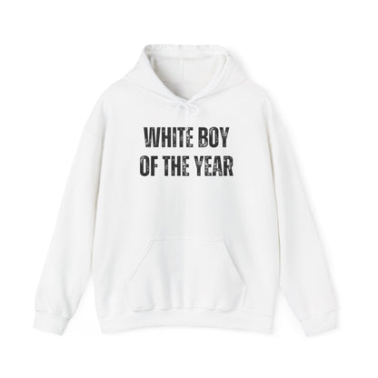 A-or-B-Tees Hoodie S / White "White Boy of the Year" Graphic Pullover Hoodie