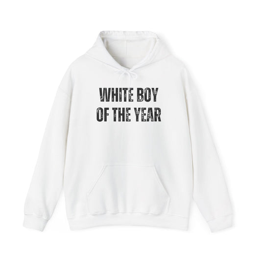 A-or-B-Tees Hoodie S / White "White Boy of the Year" Graphic Pullover Hoodie