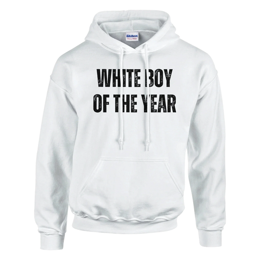 A-or-B-Tees Hoodie S / White "White Boy of the Year" Graphic Pullover Hoodie