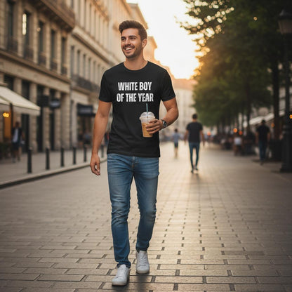 A-or-B-Tees T-Shirt White Boy of the Year T-Shirt - Funny Meme Tee for Sarcastic Awards