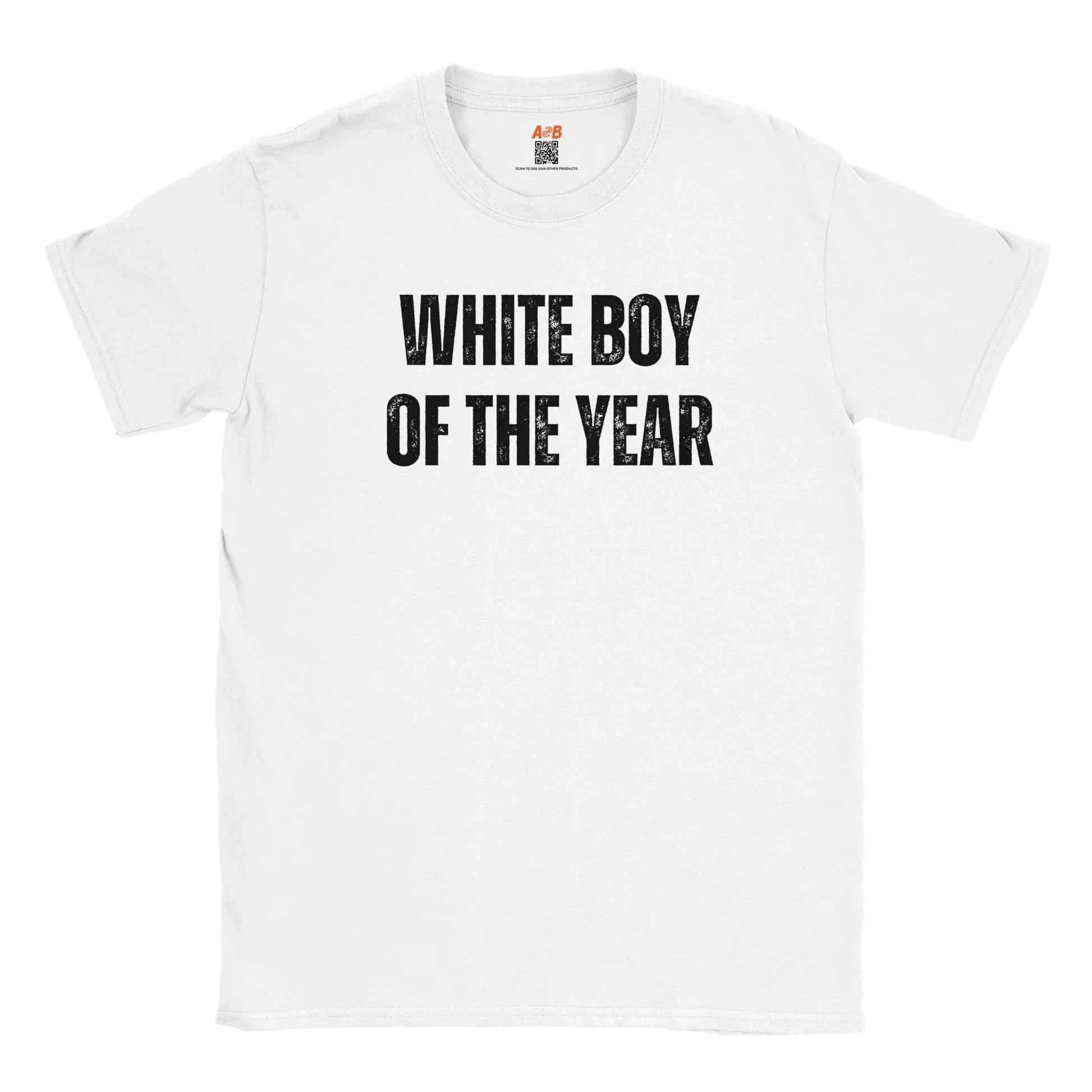 A-or-B-Tees T-Shirt White Boy of the Year T-Shirt - Funny Meme Tee for Sarcastic Awards