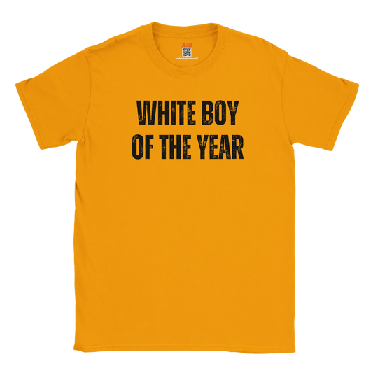 A-or-B-Tees T-Shirt White Boy of the Year T-Shirt - Funny Meme Tee for Sarcastic Awards