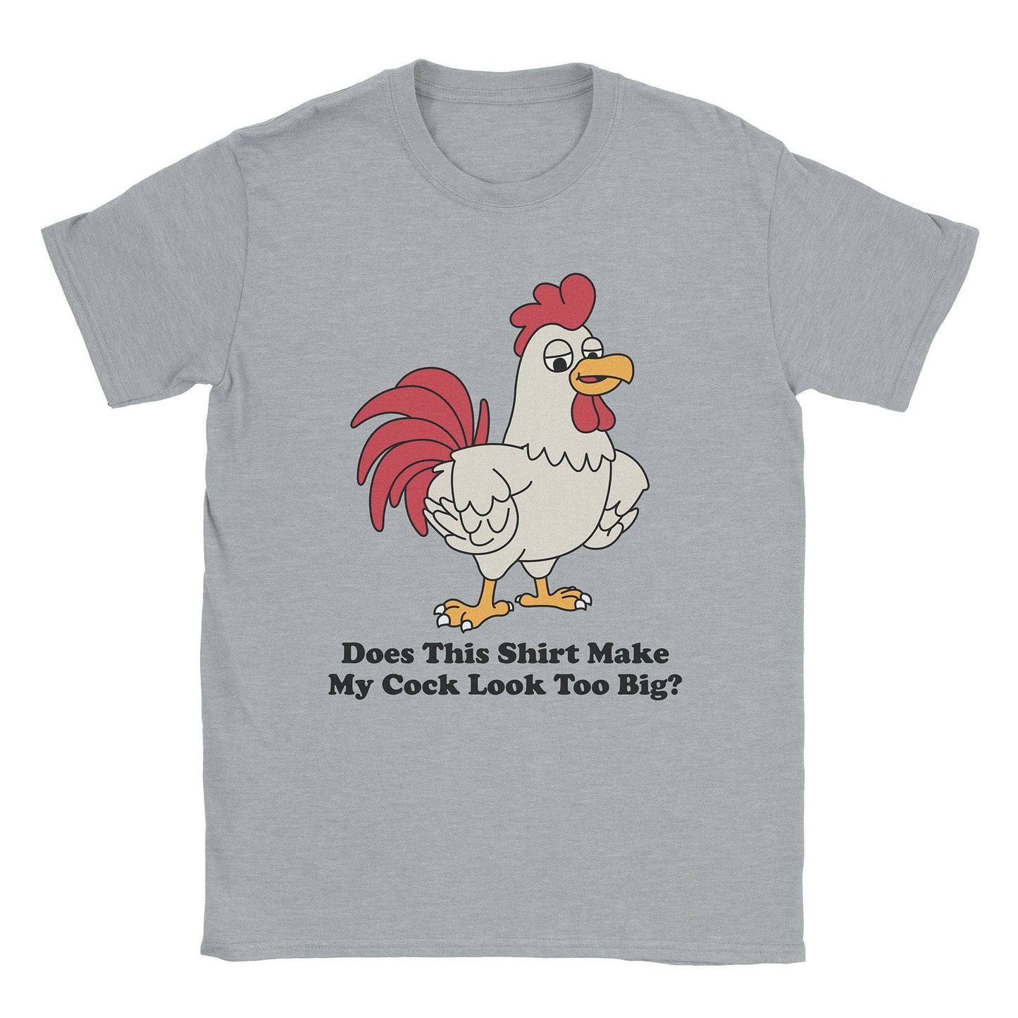 A-or-B-Tees T-Shirt Sport Grey / S White Cock T-Shirt