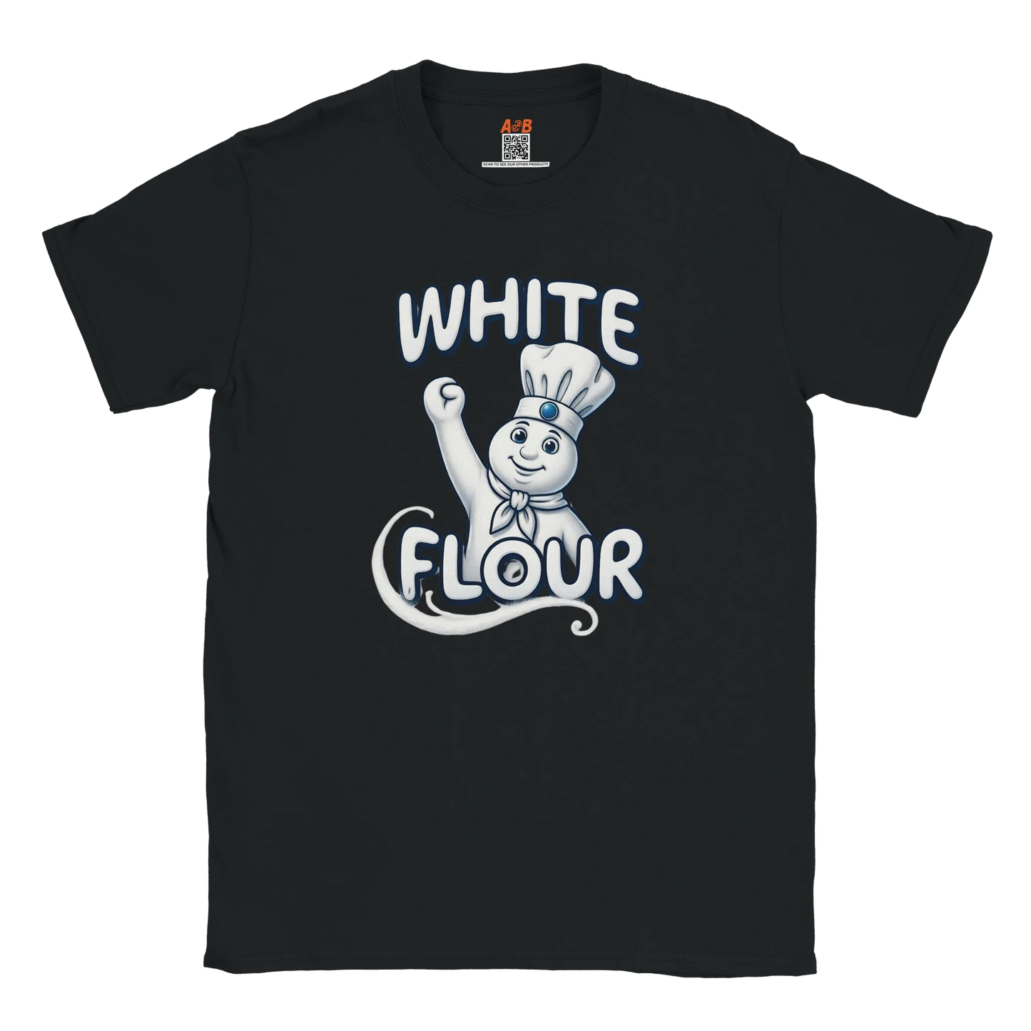 A-or-B-Tees T-Shirt Black / S White Flour Doughboy T-Shirt - Parody Tee