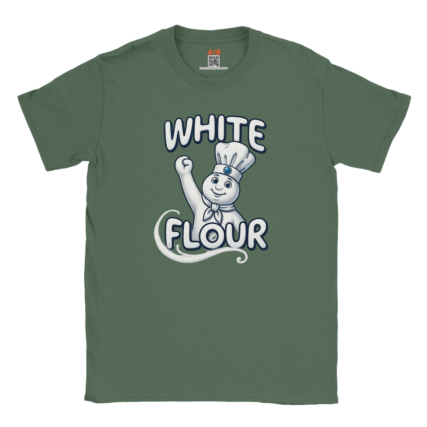 A-or-B-Tees T-Shirt White Flour Doughboy T-Shirt - Parody Tee