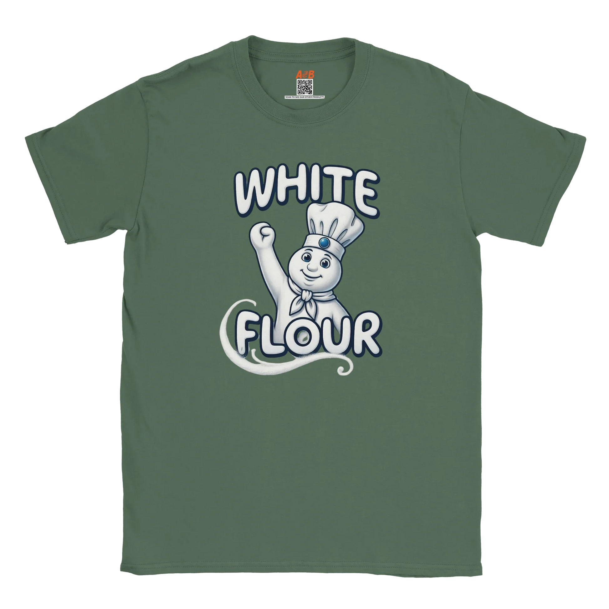 A-or-B-Tees T-Shirt White Flour Doughboy T-Shirt - Parody Tee