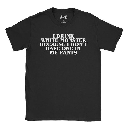 A-or-B-Tees T-Shirt Black / S White Monster T-Shirt