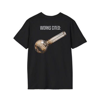 A-or-B-Tees T-Shirt S / Black / Front Works Cited Crack Pipe T-Shirt | Funny Academic Meme Tee