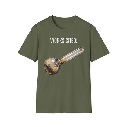 A-or-B-Tees T-Shirt S / Military Green / Front Works Cited Crack Pipe T-Shirt | Funny Academic Meme Tee