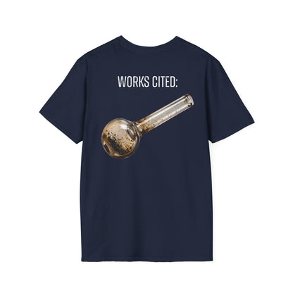 A-or-B-Tees T-Shirt S / Navy / Back Works Cited Crack Pipe T-Shirt | Funny Academic Meme Tee