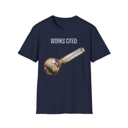 A-or-B-Tees T-Shirt S / Navy / Front Works Cited Crack Pipe T-Shirt | Funny Academic Meme Tee