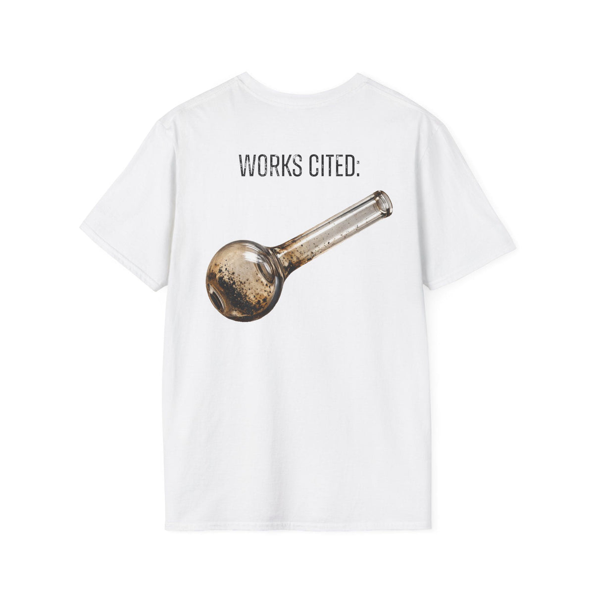 A-or-B-Tees T-Shirt S / White / Back Works Cited Crack Pipe T-Shirt | Funny Academic Meme Tee