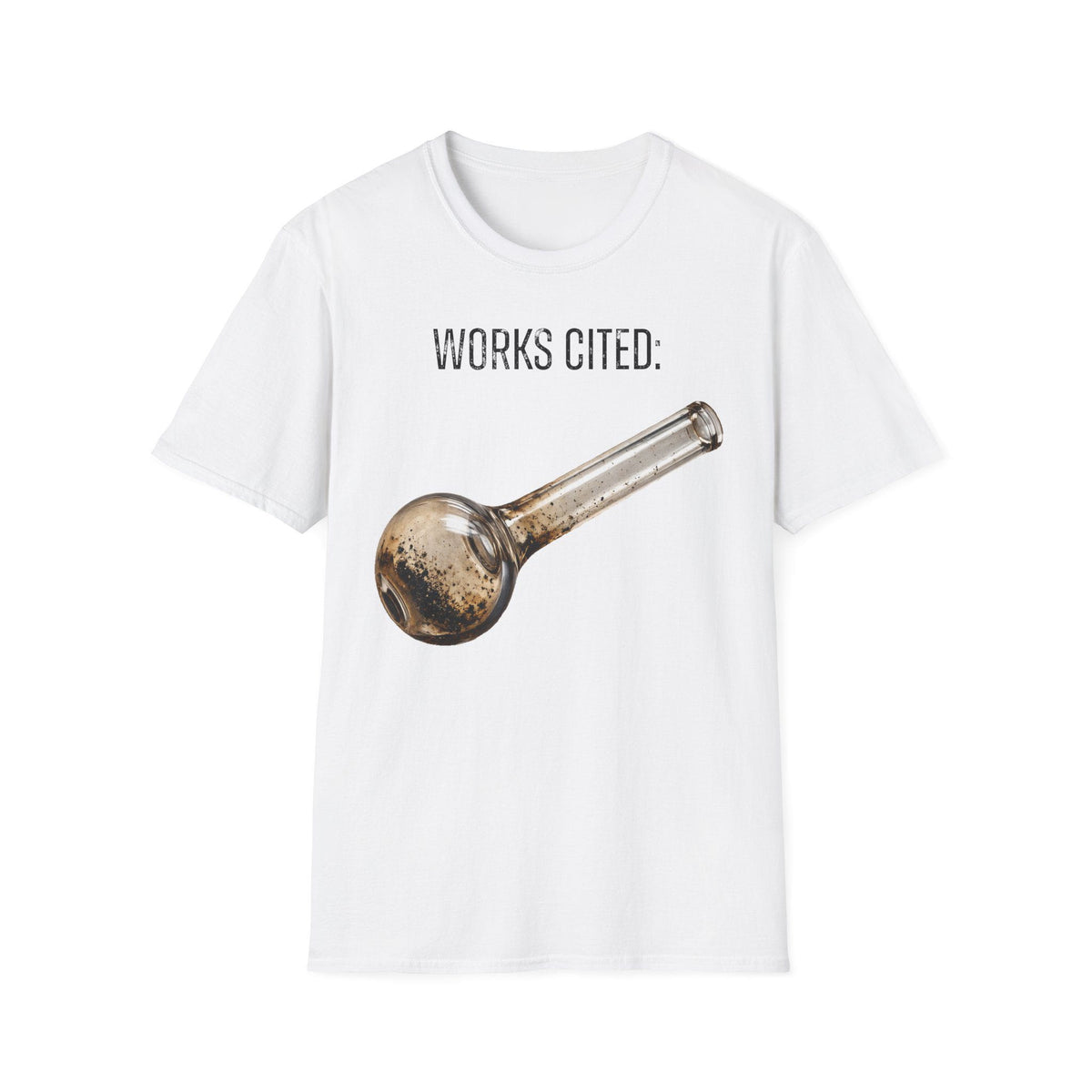 A-or-B-Tees T-Shirt S / White / Front Works Cited Crack Pipe T-Shirt | Funny Academic Meme Tee