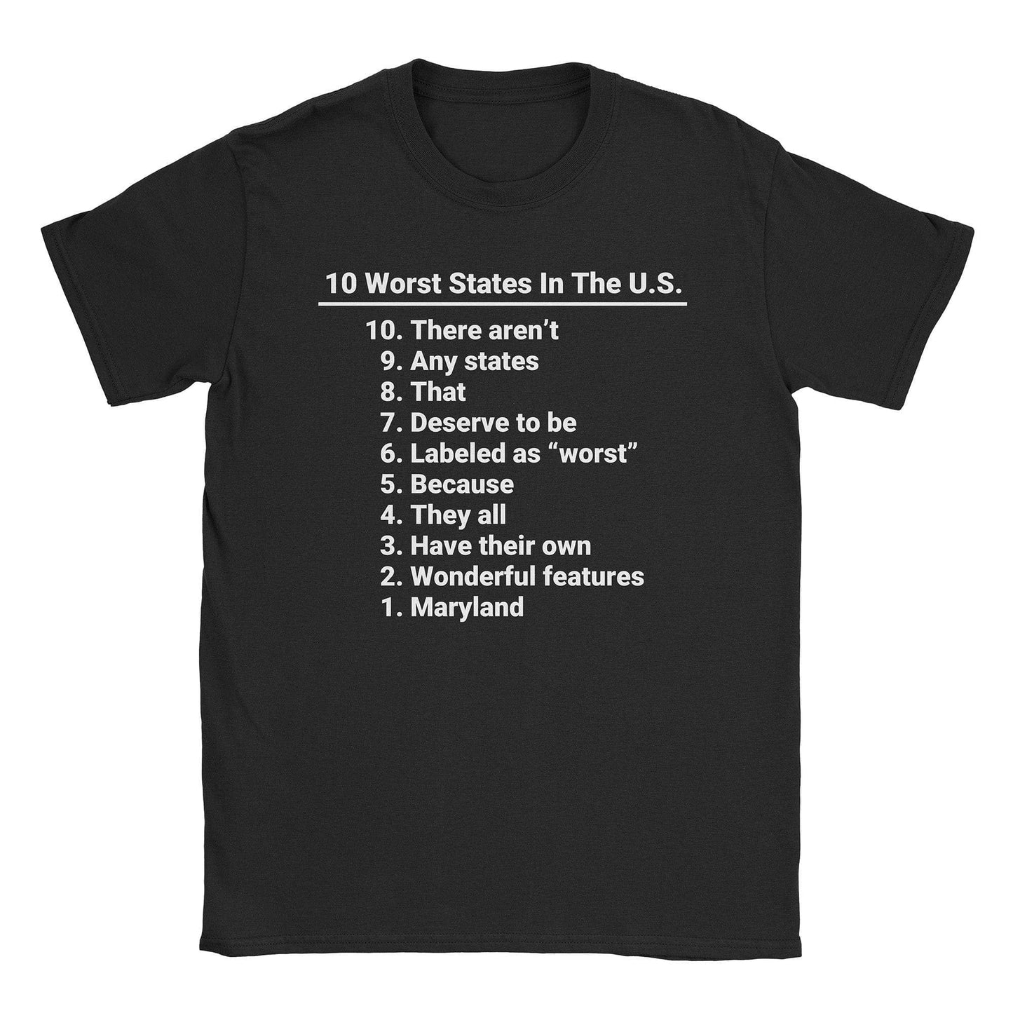 A-or-B-Tees T-Shirt Black / S Worst States T-Shirt