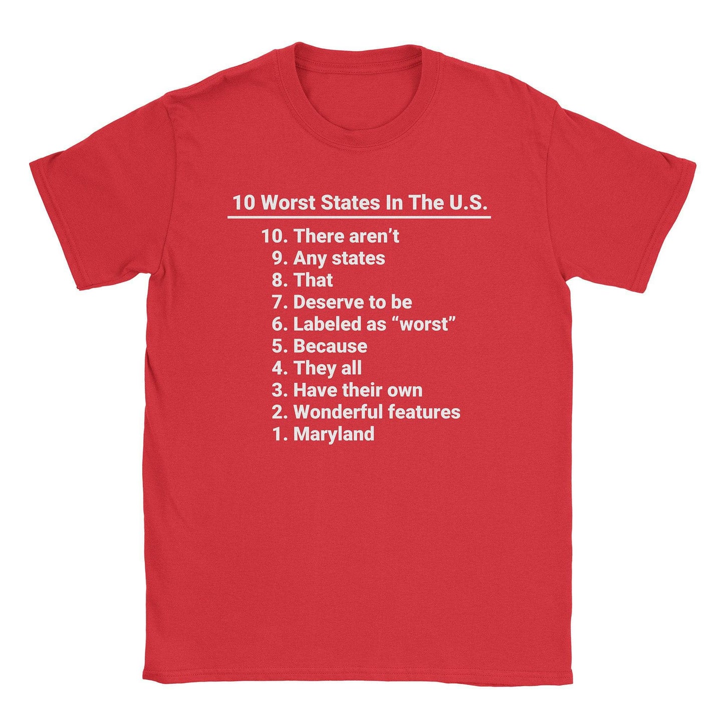 A-or-B-Tees T-Shirt Red / S Worst States T-Shirt