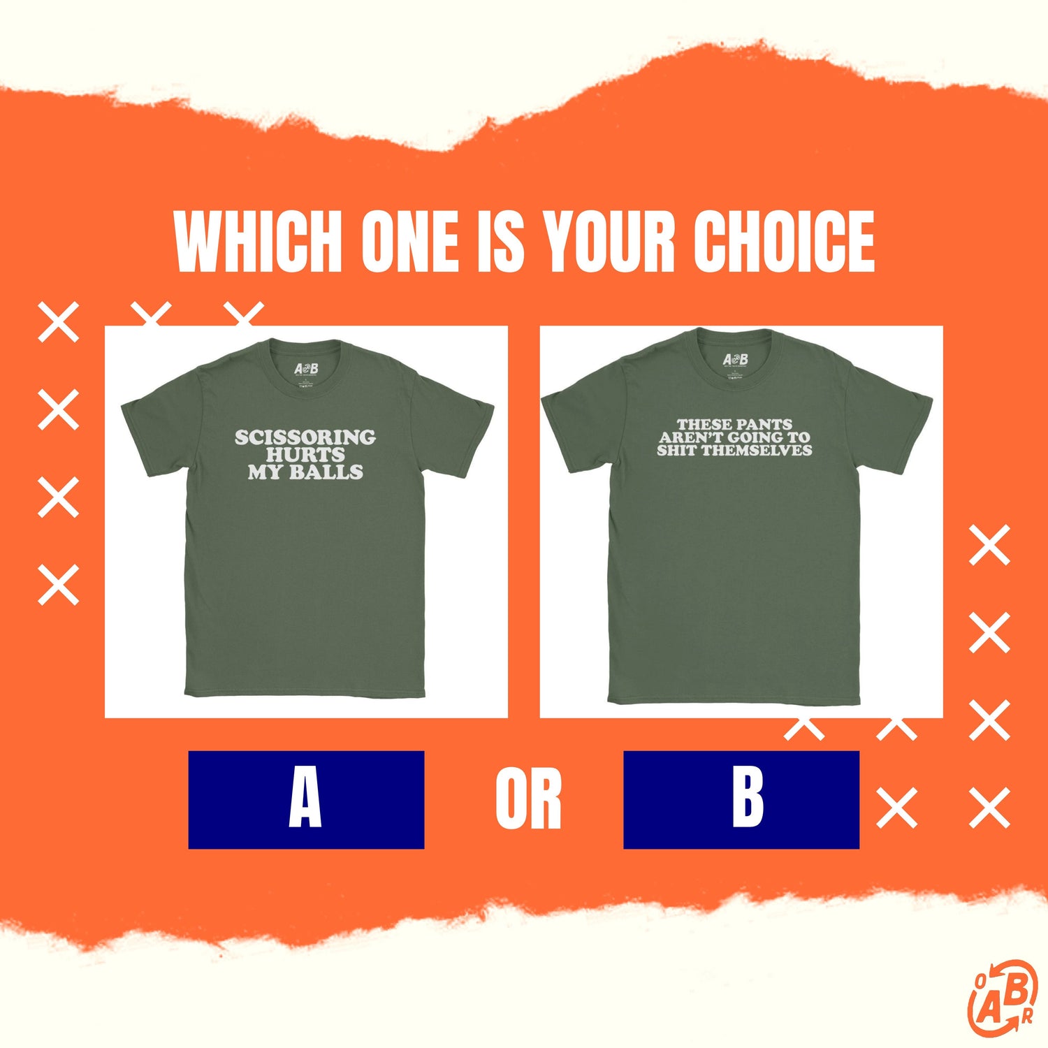 a graphic that asks the user to choos shirt designs